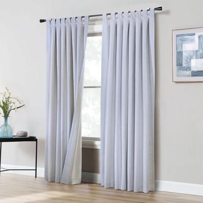Wide Width Ventura Blackout Tab Top Window Curtain Panel Pair by Commonwealth Home Fashions in White (Size 52" W 63" L)