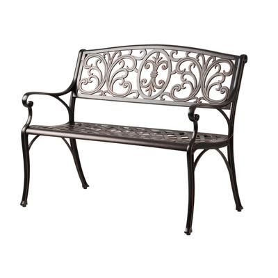 Decatur Cast-Aluminum Patio Bench by Fire Sense in Bronze