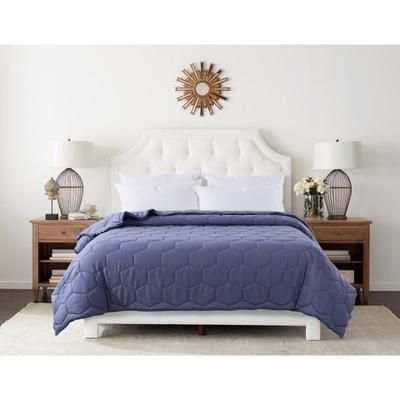Honeycomb Down Alternative Blanket, Granite/Blue by St. James Home in Blue (Size KING)