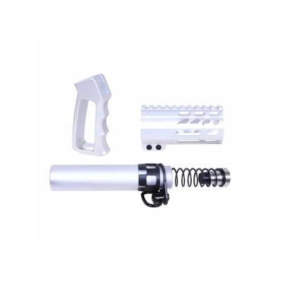 Guntec USA AR-15 Micro Pistol Furniture Set Anodized Clear MICRO-P-SET-CLEAR