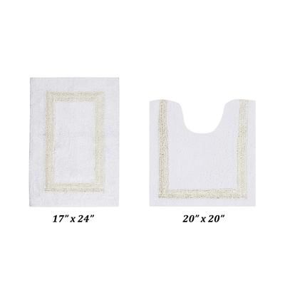 Hotel Collectionis Bath Mat Rug 2 Piece Set (17" x 24" | 20" x 20") by Better Trends in White Ivory