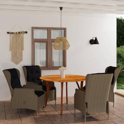 vidaXL Set Mobili da Pranzo per Giardino 5 pz Marrone