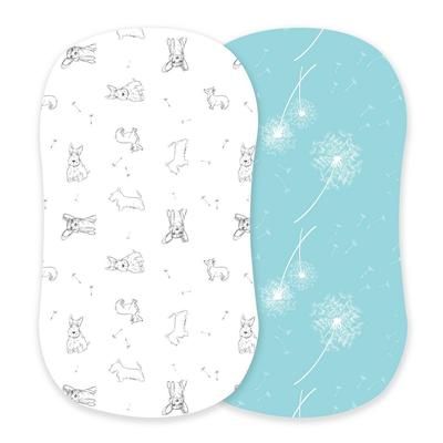 Corgi and Dandelion Seeds Bamboo Bassinet Sheets - Newcastle Classics 5507