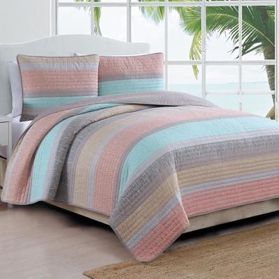 Delray Quilt Set by American Home Fashion in Multi (Size KING)