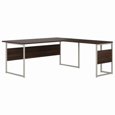 Bush Business Furniture Hybrid 72W x 36D L Shaped Table Desk with Metal Legs in Black Walnut - Bush Business Furniture HYB025BW