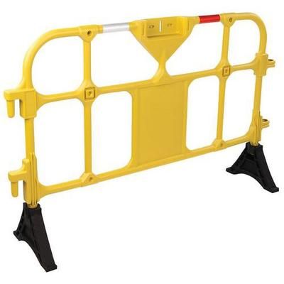 barrière plastique avec pieds - 1500mm jaune