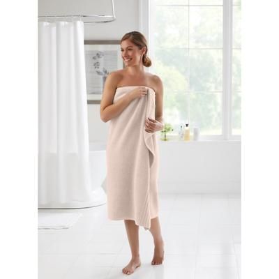 Zero Twist 100% Cotton Oversized Bath Sheet by BrylaneHome in Blush
