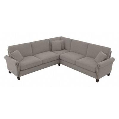 Bush Furniture Coventry 99W L Shaped Sectional Couch in Beige Herringbone - Bush Furniture CVY98BBGH-03K