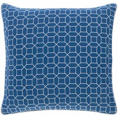 Kisumu 18" Square Traditional Pillow plush Cotton Blue/White Throw Pillow - Boutique Rugs