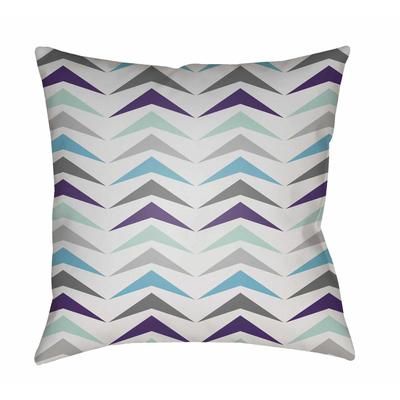 Rawdon 20" Square Modern Pillow plush Aqua/Charcoal/Medium Purple/Off White/Pale Blue Outdoor Throw Pillow - Boutique Rugs