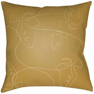 Porac 20" Square Modern Pillow plush Mustard/White Outdoor Throw Pillow - Boutique Rugs