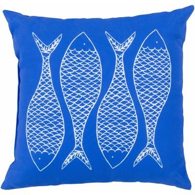 Moroe 26" Square Coastal Pillow plush Dark Blue/Ivory/Navy Outdoor Throw Pillow - Boutique Rugs