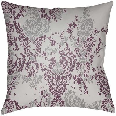 Pongol 18" Square Cottage Pillow plush Dark Plum/Gray/Light Gray Outdoor Throw Pillow - Boutique Rugs