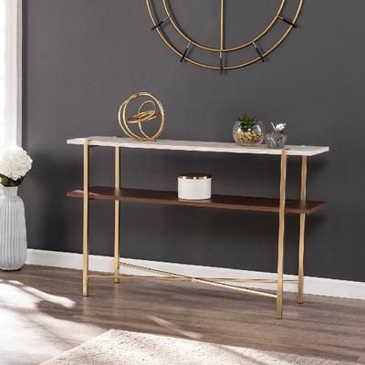 Ardmillan Faux Marble Console Table w/ Storage - SEI Furniture CK1004903