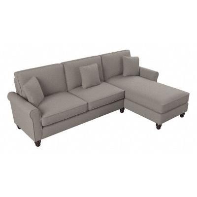 Bush Furniture Hudson 102W Sectional Couch with Reversible Chaise Lounge in Beige Herringbone - Bush Furniture HDY102BBGH-03K