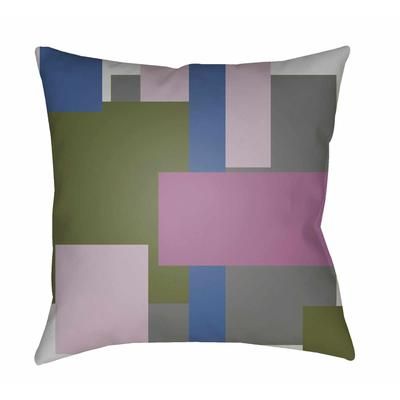 Silang 18" Square Modern Pillow plush Blue/Light Gray/Magenta/Olive Outdoor Throw Pillow - Boutique Rugs