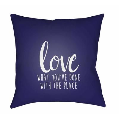 Aldergrove 18" Square Modern Pillow plush solid Admiral Blue/White Tonal/Silverstone/Metallic Silver/Thatch Blue/Marine Blue/Off White/Violet/Dark Purple/Light Purple Outdoor Throw Pillow - Boutique Rugs