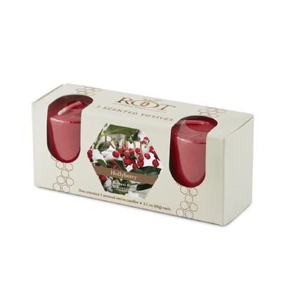 Hollyberry Scented Votive Candle, Set 3 by Root in Red