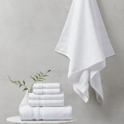 Beautyrest 100% Cotton Feather Soft Towel 6PC Set in White - Olliix BR73-2435