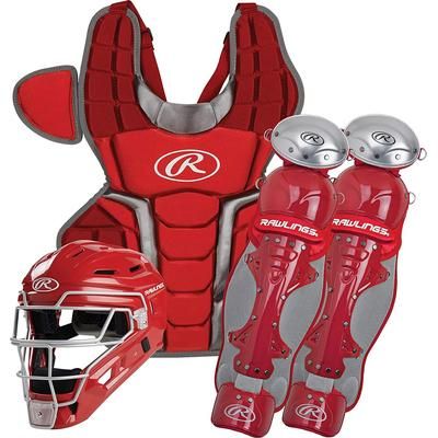Rawlings Renegade 2.0 Youth Baseball Catcher's Set - Ages under 12 Scarlet/Silver