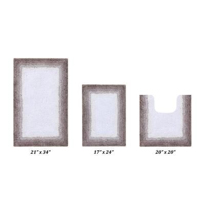 Torrent Border Bath Rug Mat, 3 Piece Set, (17" X 24" | 20" X 20" | 21" X 34") by Better Trends in Beige