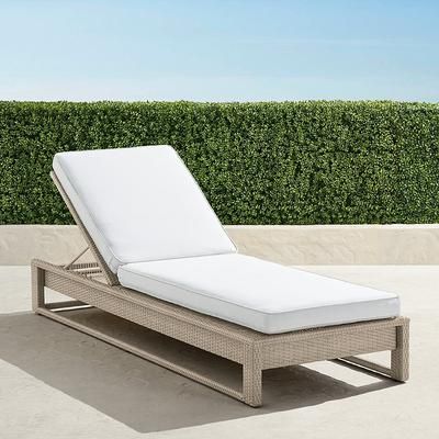 Palermo Chaise Lounge in Dove Wicker - Sunbrella Rain, Rain Natural - Frontgate