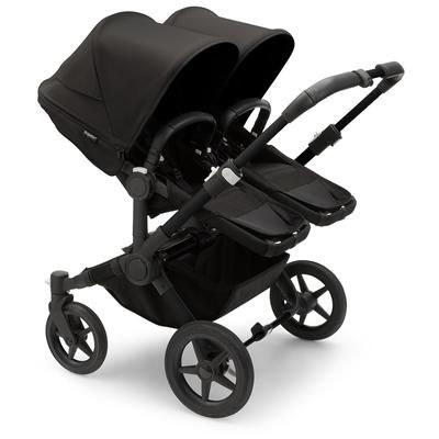 Bugaboo Donkey 5 + Turtle Air Mineral Twin Travel System Bundle - Black / Washed Black / Black