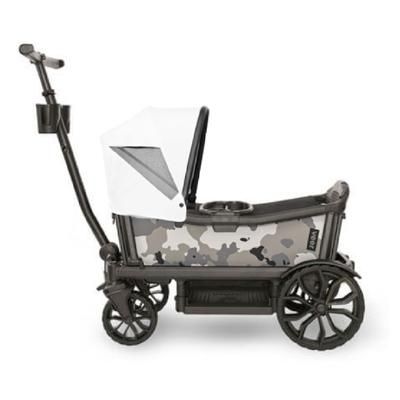 Veer Cruiser (2 Seater) Stroller Wagon + Canopy Bundle - Ice Camo/Savanna White
