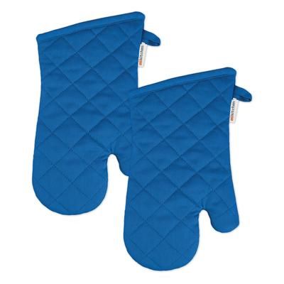 Solid Twill Oven Mitt, Set 2 by Mu Kitchen in Blueberry