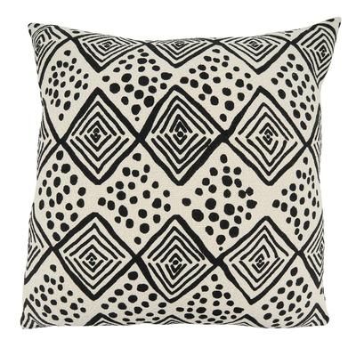 Mudcloth Throw Pillow Cover - Saro Lifestyle 9610.BW22SC