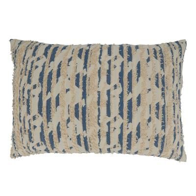 Textured and Printed Pillow Cover - Saro Lifestyle 2200.BL1624BC