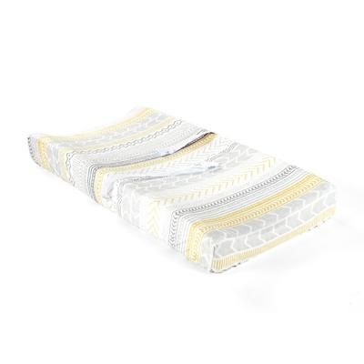 Hygge Geo Soft & Plush Changing Pad Cover Yellow/Gray Single 16X32X5 - Lush Decor 21T010440