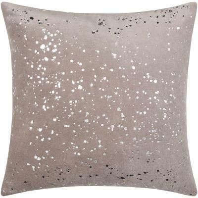 Shui 22" Square Modern Pillow plush Cotton Gray/Metallic Silver/Silver Gray Throw Pillow - Boutique Rugs
