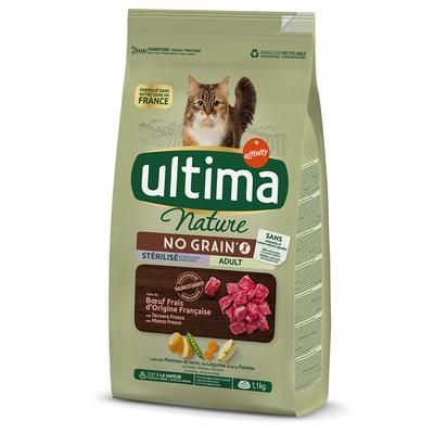 4x1.1kg Beef No Grain Sterilised Nature Ultima Affinity Dry Cat Food