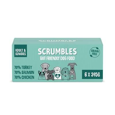 12x395g Chicken, Salmon, Turkey Variety Pack Grain Free Scrumbles Wet Dog Food