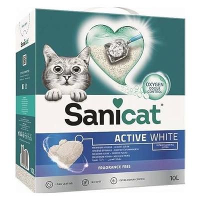 10l Active White Sanicat Clumping Cat Litter