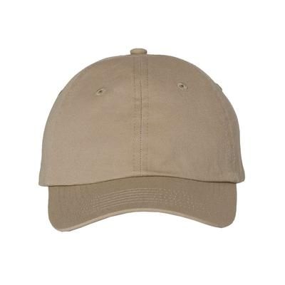 Valucap VC300Y Small Fit Bio-Washed Dad's Cap in Khaki size Adjustable | Twill