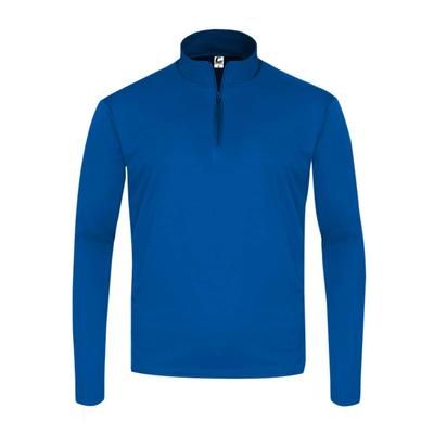 Badger Sport 5102 Quarter-Zip Pullover T-Shirt in Royal Blue size Large | Polyester BG5102