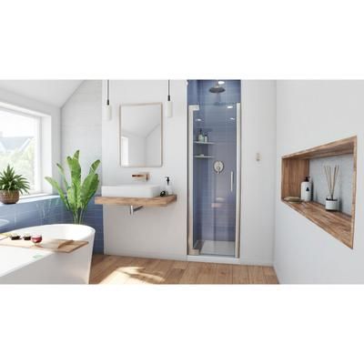 Dreamline DreamLine Elegance 30 1/2 - 32 1/2 inch W x 72 inch H Frameless Pivot Shower Door in Brushed Nickel SHDR-4130720-04