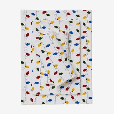 Cotton Flannel Print Sheet Set by BrylaneHome in Lights (Size TWIN)