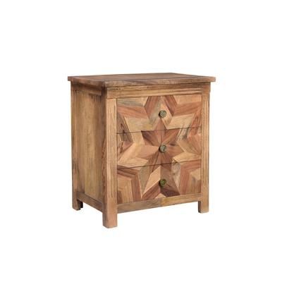 Melvin Star 3-Drawer Nightstand, Natural