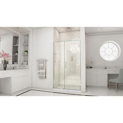Dreamline DreamLine Unidoor 41 - 42 inch W x 72 inch H Frameless Hinged Shower Door with Shelves in Brushed Nickel SHDR-20417210CS-04