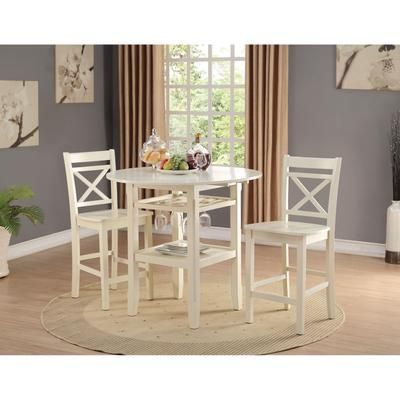 Counter Height Chair (Set-2) Dining by Acme in Cream