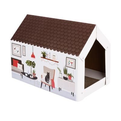 XL Cat Den with Scratching Pad Winter Edition 58x36x41cm