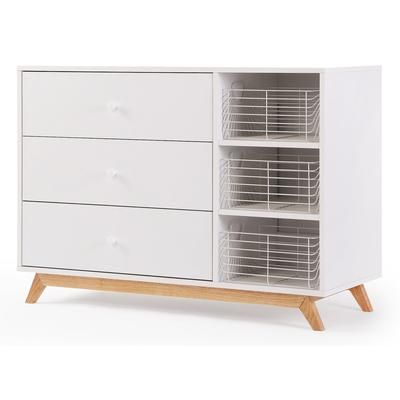 dadada Central Park 3-Drawer Dresser - White / Natural
