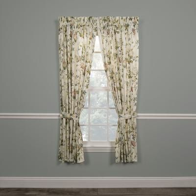 Wide Width Abigail Tailored Curtain Pair With Tiebacks by Abigail in Multi (Size 82" W 84" L)