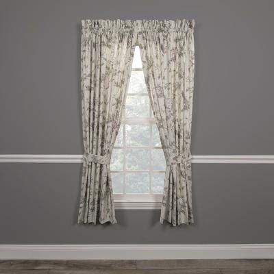 Wide Width Abigail Tailored Curtain Pair With Tiebacks by Abigail in Lilac (Size 82" W 63" L)