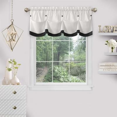 Lana Window Curtain Valance by Achim Home Décor in Black