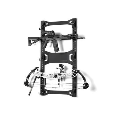 Savior Equipment Horizontal Wall Rack w/10 Hooks Black 43.5in H x 22.3in W x 0.75in D RK-ARC5FG-WM-BK