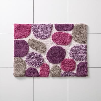 Pebbles Bath Mat by BrylaneHome in Grape Raspberry Silver (Size 21X34 RECT)
